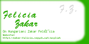 felicia zakar business card